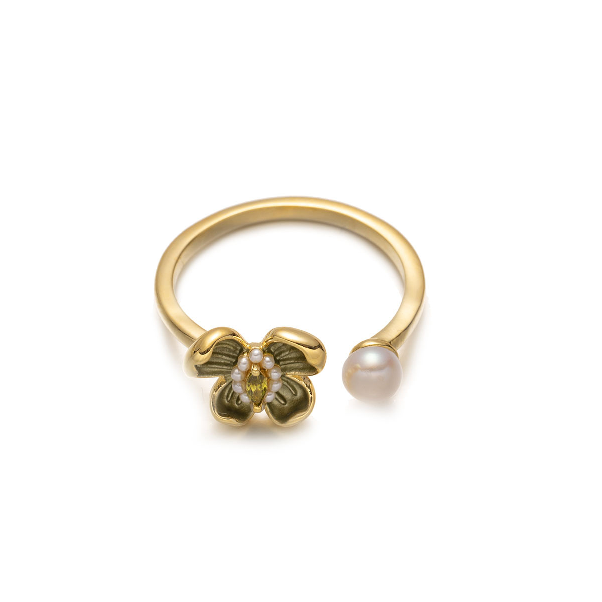 Moda transfronteriza, todo fósforo, lujo ligero, anillo de circón de alta gama, nicho, personalidad de verano simple, tendencia, flores, mujer clásica image 6