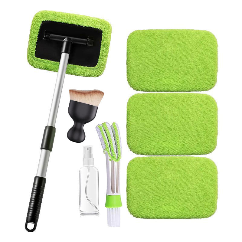 조합 8(2): 녹색 천 커버 4개 + 사각형 플라스틱 부품 1세트 + 스프레이 병 1개 + 에어컨 청소 브러시 ​​1개 + 틈새 브러시 1개