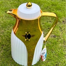 跨境奢华风保温壶批发大容量咖啡壶家用商用保温水壶logo金色茶壶