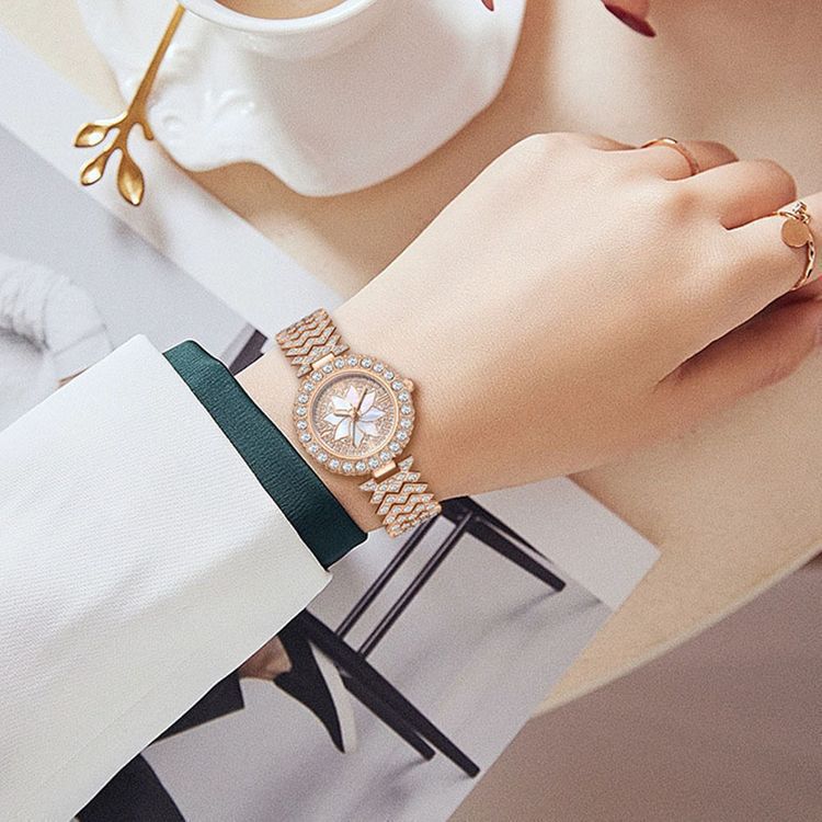 Mode Hipster Quarz Damenuhr online beliebte wasserdichte Legierung fünfteilige Uhr_voghion.com