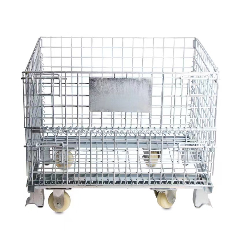 仓储笼折叠铁框蝴蝶笼仓库金属物料网框物流周转快递笼车镀锌铁笼