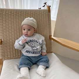 韩国进口童装代购春季男童小宝宝纯棉圆领纯棉休闲婴儿小熊卫衣