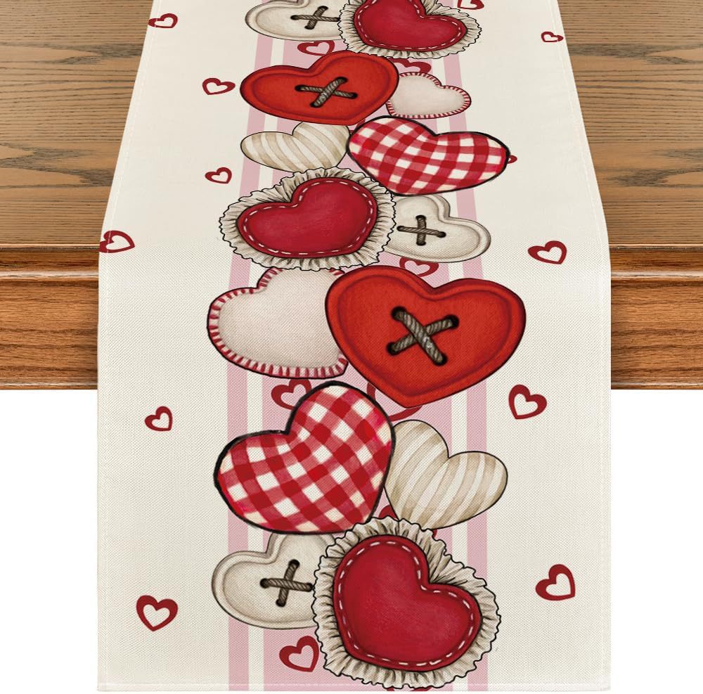 Transfronterizo nuevo día de San Valentín camino de mesa Lino impreso mantel hogar Decoración sofá fiesta Festival atmósfera Decoración