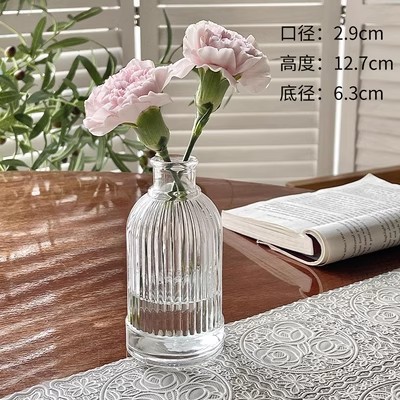 Retro repujado mini florero transparente hidropónico flor arreglo florero de cristal salón aromaterapia botella adornos Decoración