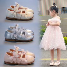 时尚蝴蝶结儿童公主鞋2025年秋季爆款软底皮面女童休闲鞋时尚单鞋