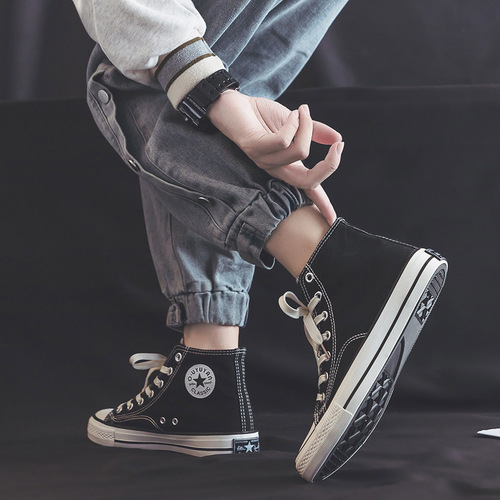 Canvas shoes men's high-top shoes men's trendy shoes fashion casual board shoes  new summer couple canvas shoes breathable women