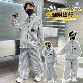 【原版面料】两件套男童套装中大童衣服儿童装春秋季帅气时髦外穿