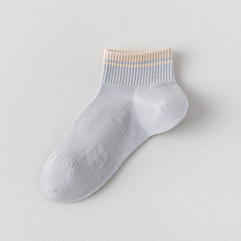 Calcetines de algodón de color sólido, calcetines de malla transpirables de verano, 100 calcetines de algodón anti-balling sin costura de hueso, calcetines de embalaje independientes