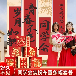 同学会挂布高中班级聚会背景氛围竖拉条旗子装饰横幅场景布置道具