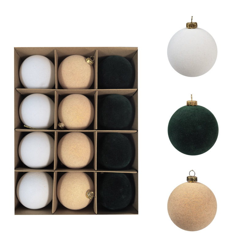 Transfronterizo color flocado bola de Navidad set decoración árbol de Navidad accesorios de bola colgante