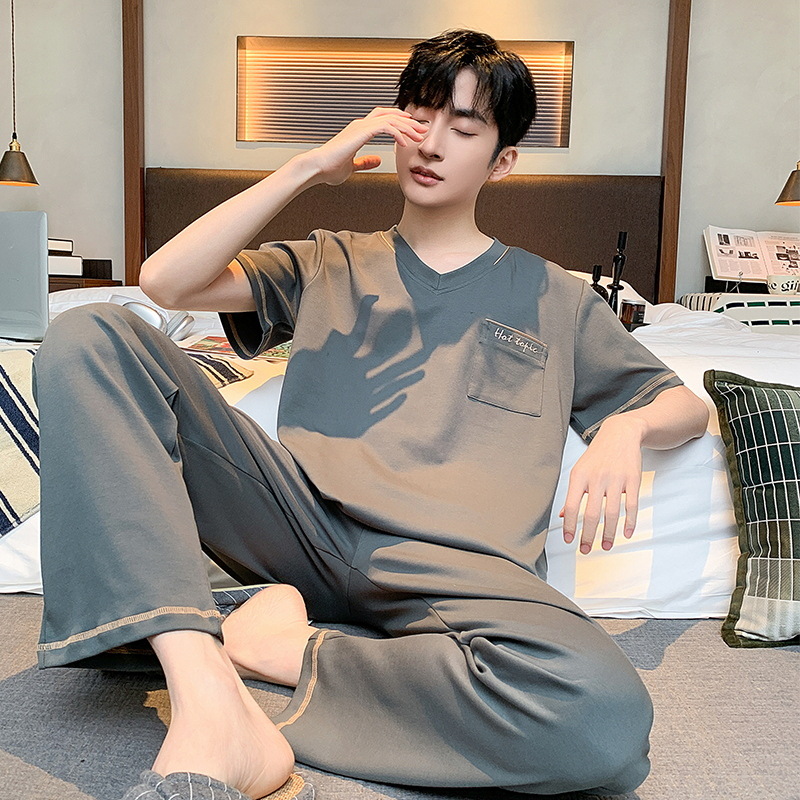 Verano de los nuevos hombres de manga corta pantalones de traje de estilo coreano estudiante simple casual suelta más tamaño desgaste del hogar Delgado