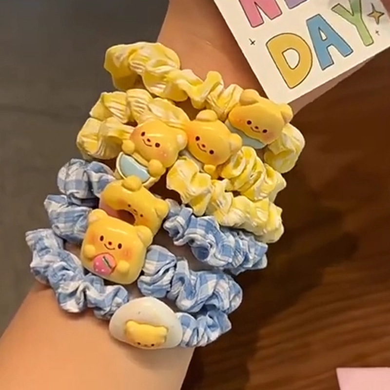 黄油果酱~可爱小熊小肠发圈女高级感皮筋头绳发饰头饰大肠圈发圈|undefined