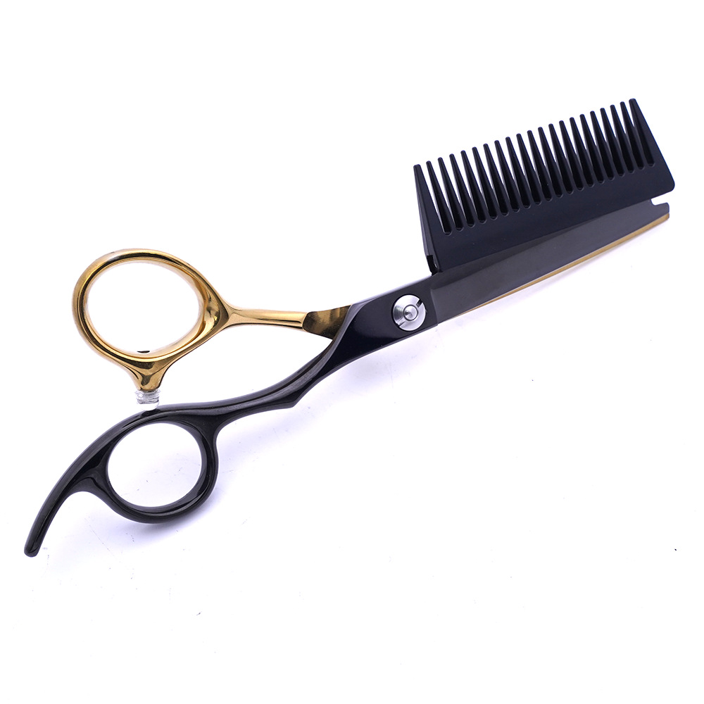 Directo de fábrica de 6 pulgadas de acero inoxidable tijeras con peine peluquero personalizado tijeras planas flequillos de pelo tijeras planas tijeras de pelo