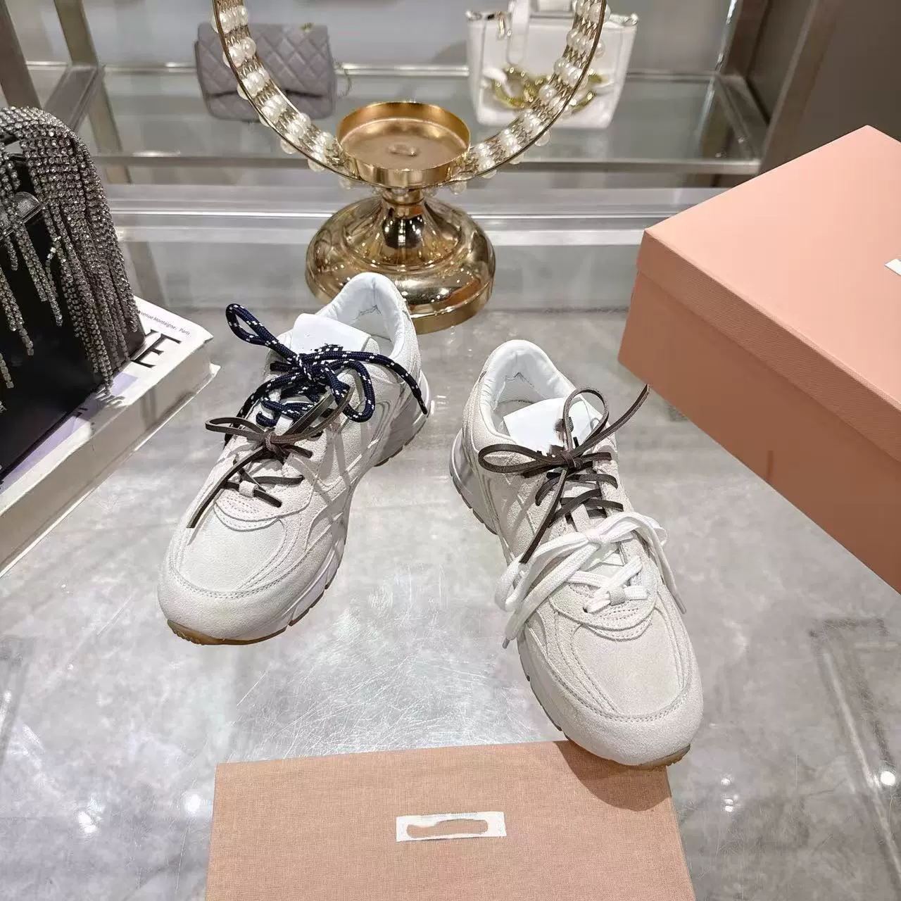 Высокая версия 2025 Miujia новые кроссовки в американском стиле «dad shoes», ретро спортивные повседневные, европейская версия, универсальные dad shoes