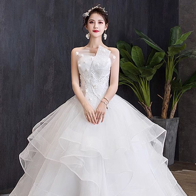 2025 New Wedding Simple Gown Bride Strap Short Petite Mori Style Travel Photo Shoot Bridesmaid Dress_voghion.com