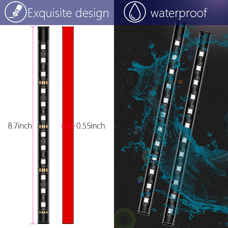 LED de automóviles LED de automóviles USB luz de atmósfera colorida luz de control de voz RGB lámpara de pie interior image 3