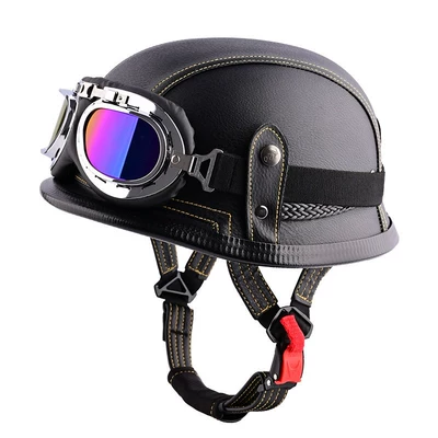 Electric Vehicle Helmet, Motosiklet kaskı (dəbilqə) - black-and-yellow-striped-colored-ski-goggles-m