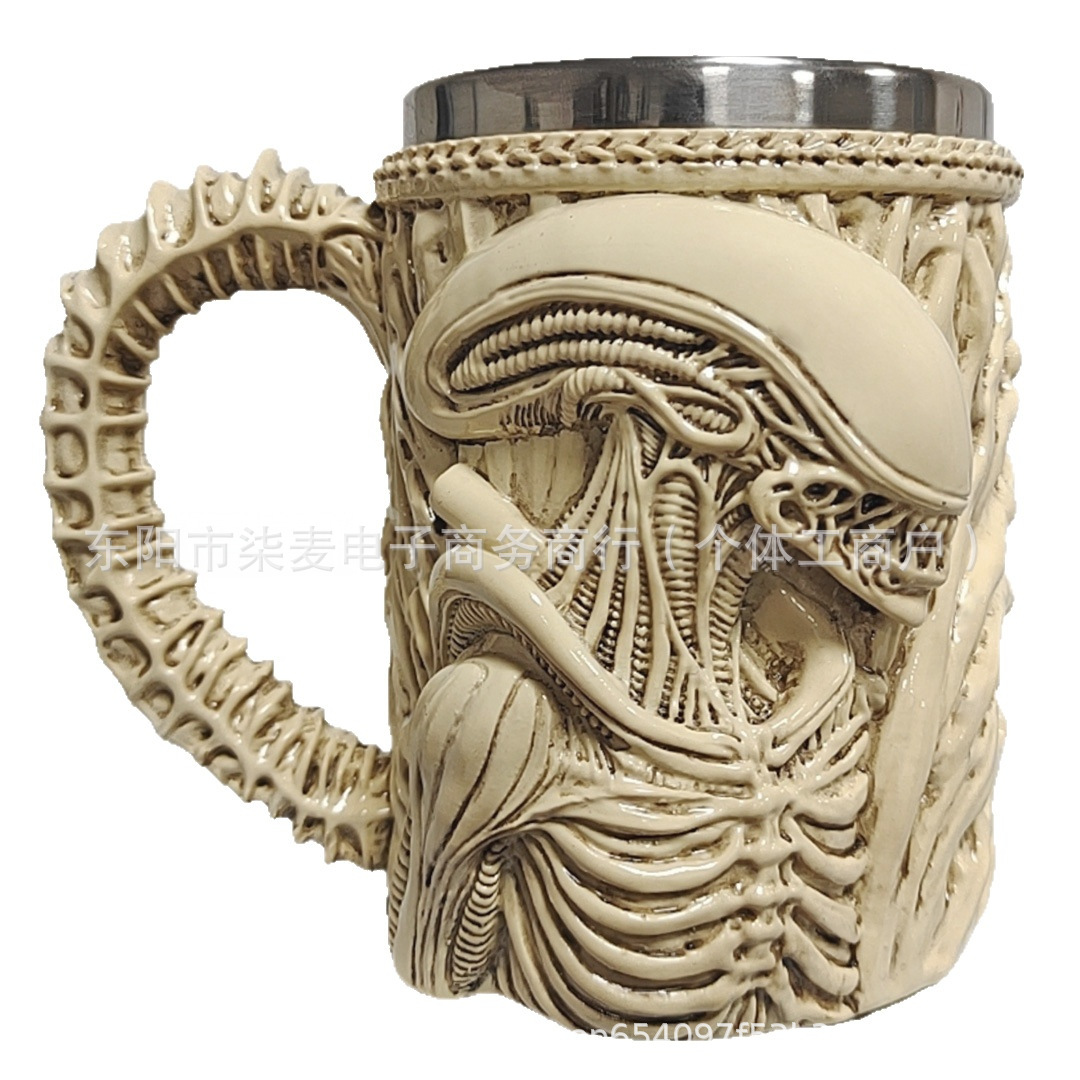 Nuevos productos transfronterizos personales de Halloween Iron Maiden sala de estar vinos decoración de alta gama 3D taza de marca tridimensional