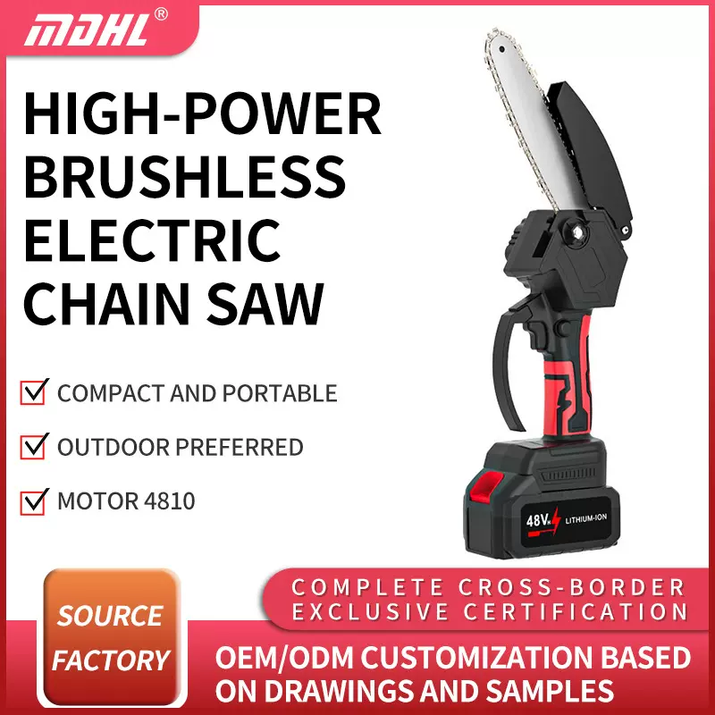 跨境无刷铜电机电链锯无线电动锂电手提锯Brushless chainsaw批发