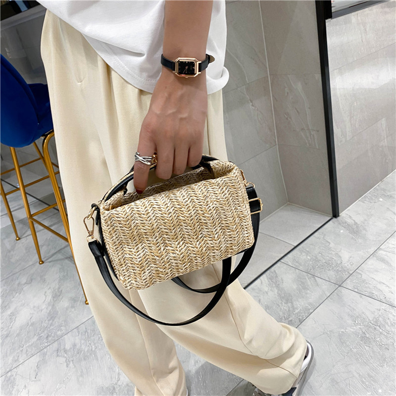 Nuevo estilo bolso Tejido estilo coreano bolso de mano de la moda bolso de las mujeres playa vacaciones hombro mensajero bolsa moda