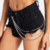 Accessory, sexy swimwear, shorts suitable for men and women, universal metal trousers, European style, punk style