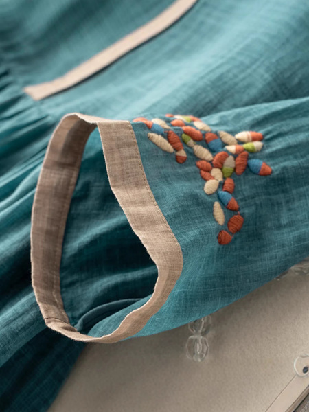 Ethnic summer dress with sleeves
