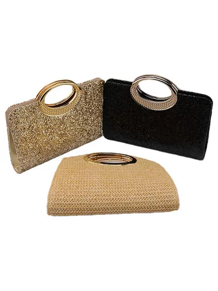 Cross-Border Popular Evening Bags, European and American Fashion Ring Handbags, New High-End Trendy Hand-Held Banquet Bags Wholesale