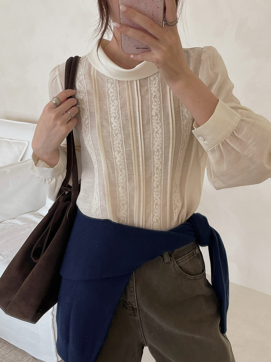 [Falei Aesthetics] Goming Autumn Women's New Fashion High-End Shirt Long-Sleeve Blouse Bn1195