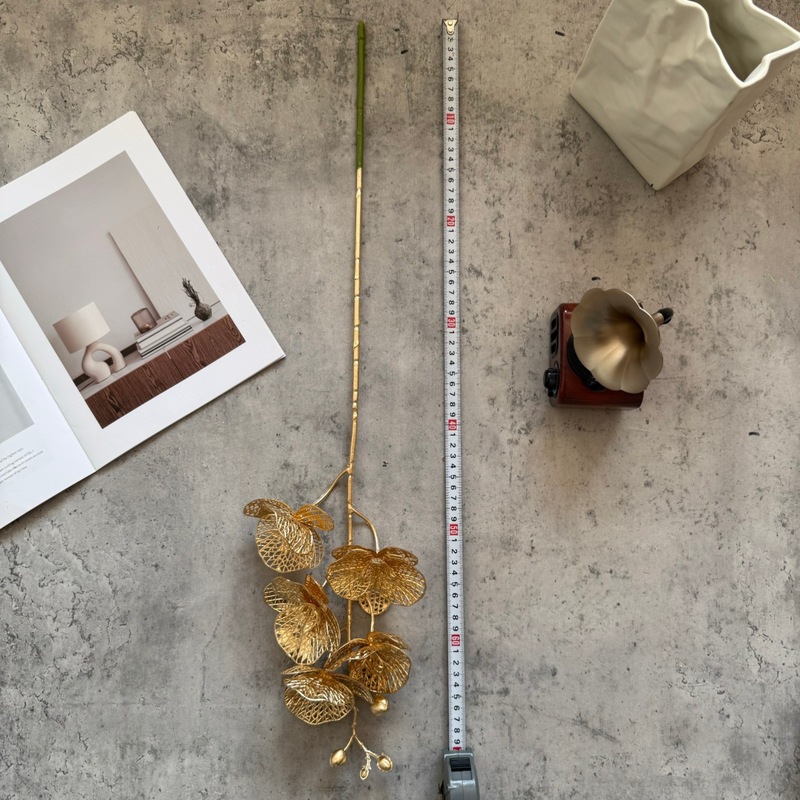 金色尤加利仿真花 新年客厅摆件装饰福桶银杏叶金色系年宵花批发|undefined