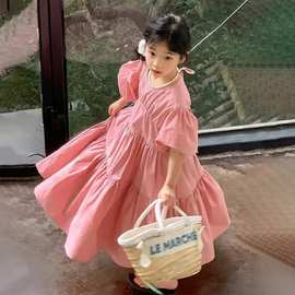 女童泡泡袖连衣裙2026春夏装新款儿童公主裙子洋气可爱甜美蓬蓬裙
