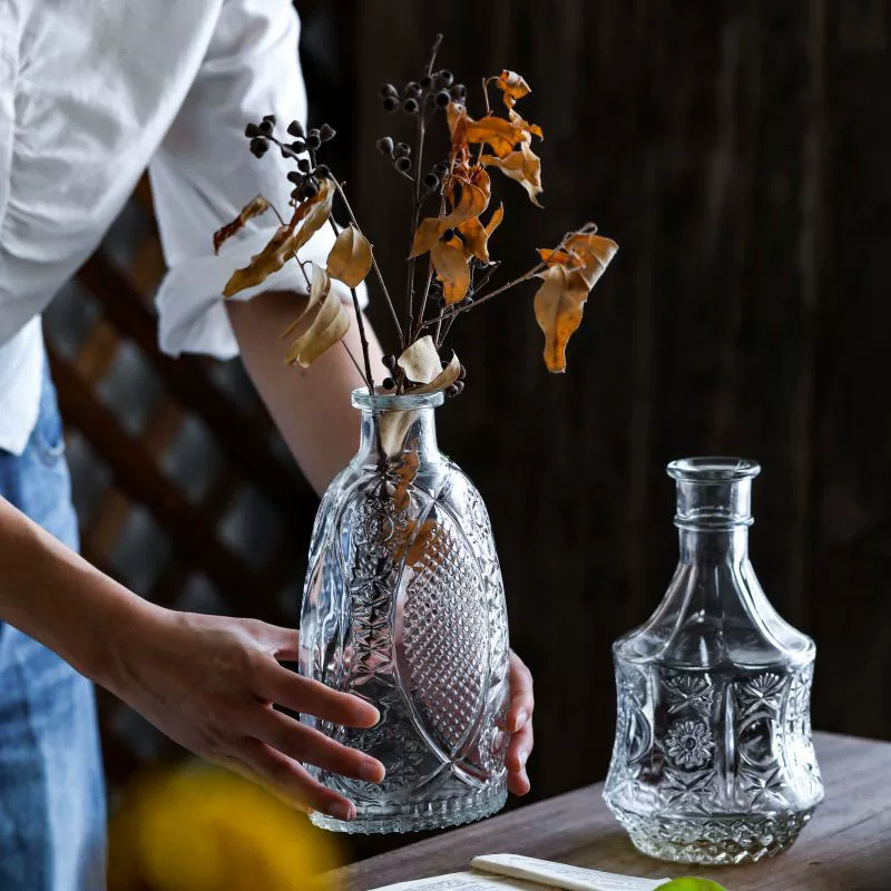 Мадридская ваза испанское французское ретро стекло Экзотический рельеф