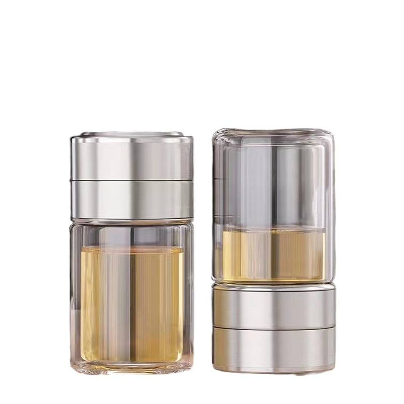 Taza de té personal especial taza de separación de té taza de agua taza de té para hombres y mujeres mini taza de filtro compacta de doble capa