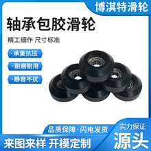 佛山厂家直供包塑球面轴承滑轮增强耐重老化包胶轴承V形轮