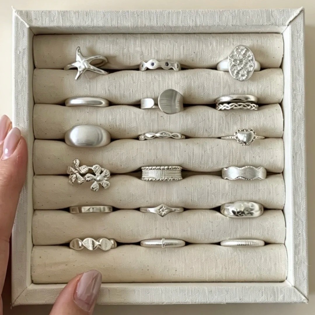 Minimalist S925 Sterling Silver Plain Ring, Light Luxury with a High-End Feel, Versatile Index Finger Ring, Vintage Brushed Open Ring