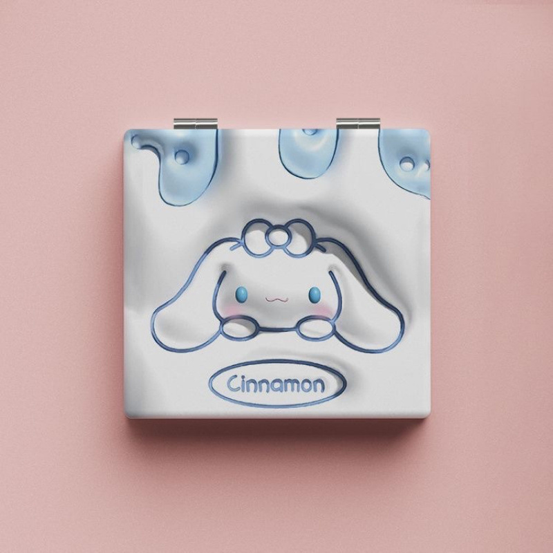 Lindo espejo pequeño Sanrio Kulomi espejo de maquillaje portátil de alto valor espejo de maquillaje portátil dormitorio de estudiantes espejo de maquillaje plegable