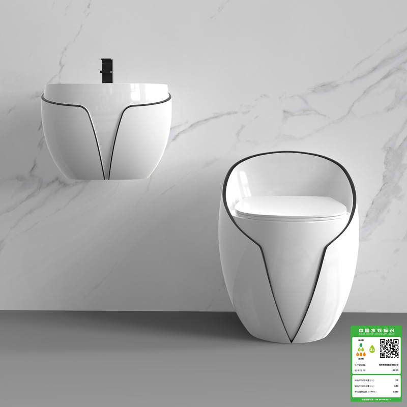 Gold-Plated Creative and Personalized Egg-Shaped Toilet, Colorful Toilet Bowl, Large Pipe Toilet, Water-Saving Egg-Shaped Toilet