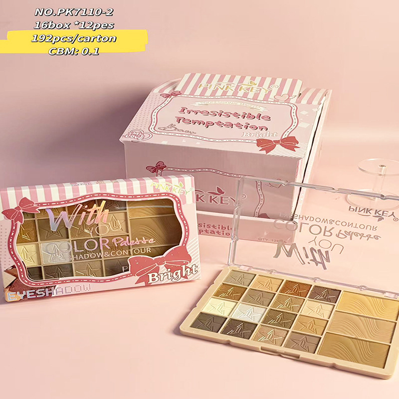PINKKEY nuevo comercio exterior transfronterizo mejora blush multicolor perlado mate oro cebolla polvo fino parpadeo de sombra de ojos en stock