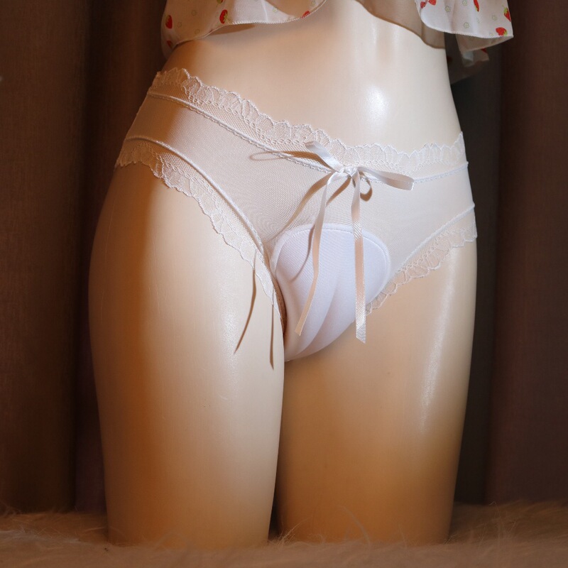 Sheer Mesh Camel Toe Abalone Print Thin Sexy Transgender Hidden Penis Underwear Briefs