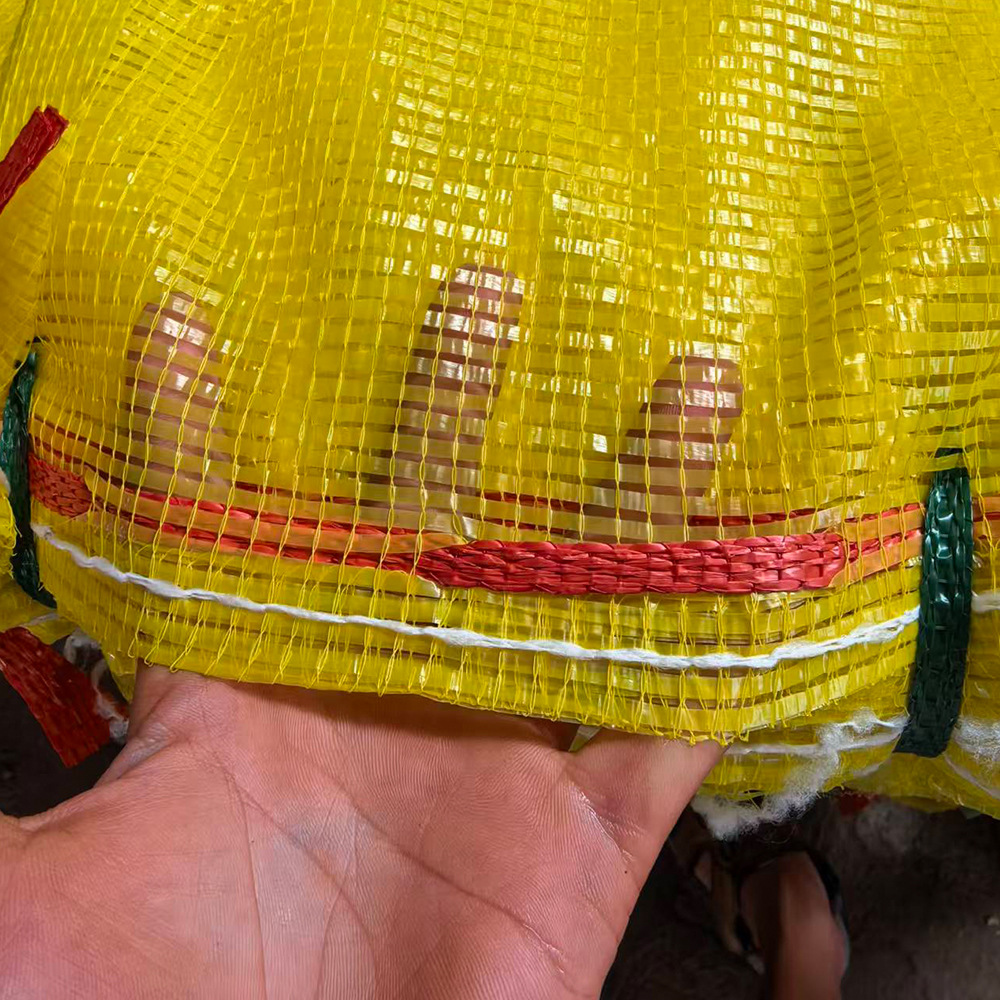 Bolsas de malla al por mayor bolsa de maíz batatas pequeñas bolsas de malla de plástico grueso bolsa de malla con cuerda de boca