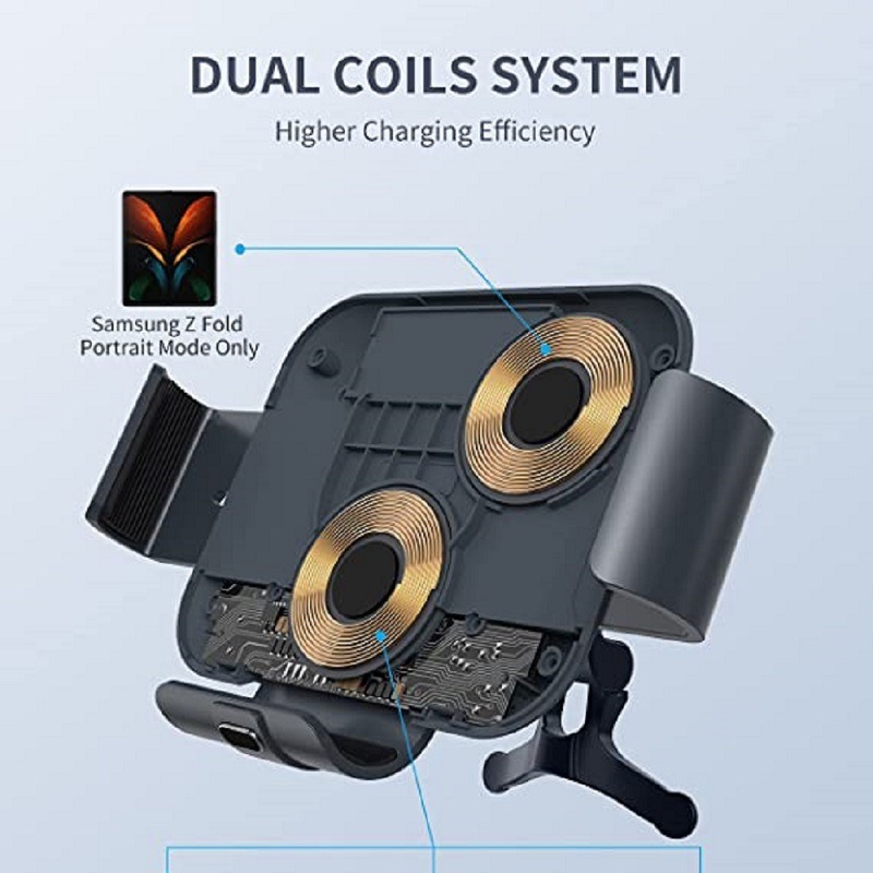 Transfronterizo S11 doble bobina para Samsung fold5/4/3/Xiaomi fold3 plegable pantalla teléfono móvil coche cargador inalámbrico