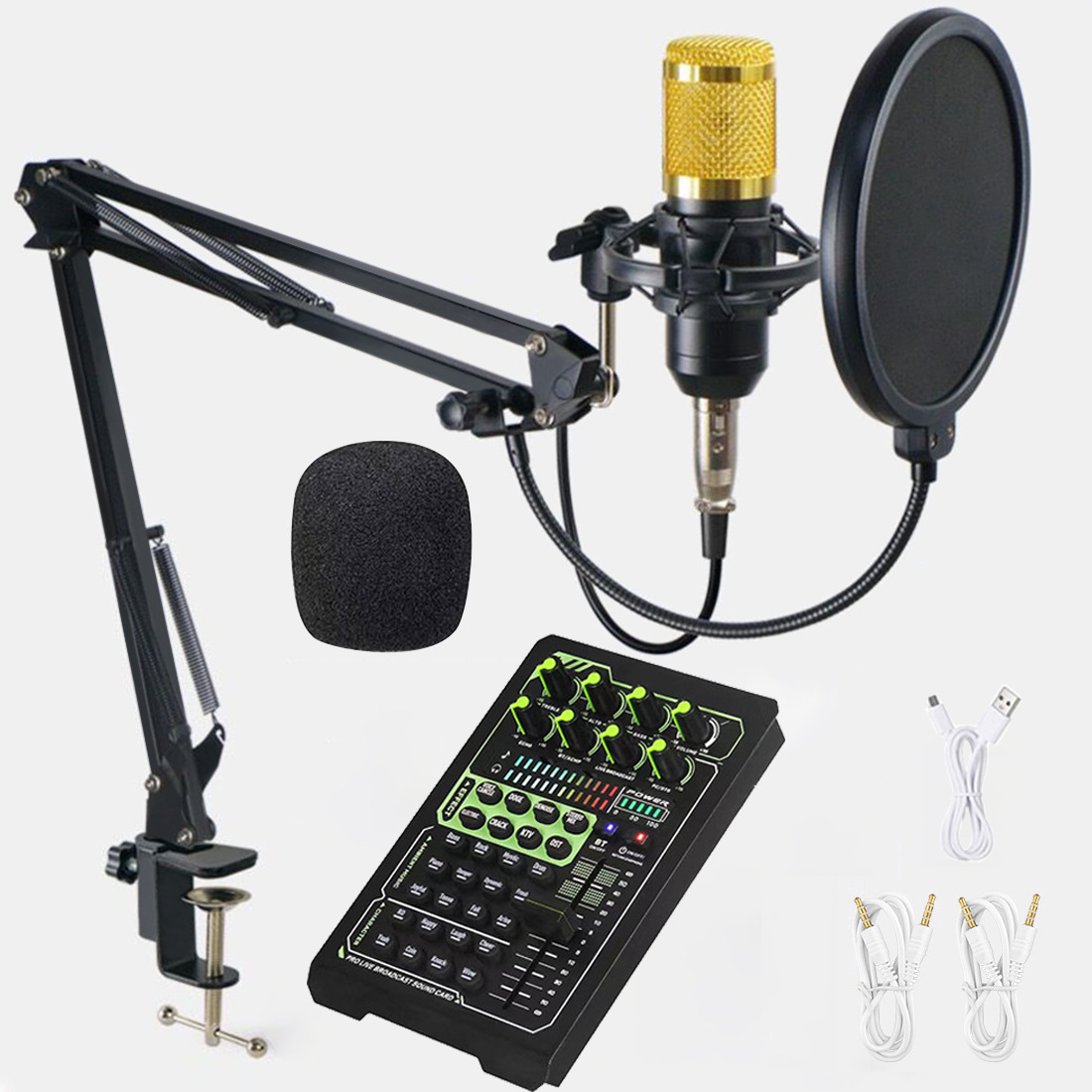 New live sound card Bluetooth home computer mobile phone singing equipment TikTok Kuaishou Universal Internet celebrity karaoke artifact