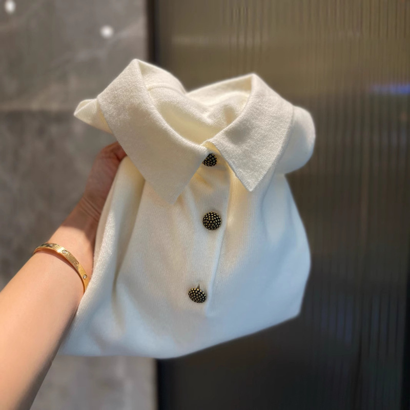 Inner Mongolia Dropshipping Foreign Trade Order Loro Polo Collar Cashmere Knitwear Lp Top Polo Collar Women's Full Cashmere