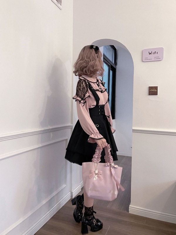 雷系裙子穿搭蝴蝶结日常背带裙小个子套装服饰服装蕾系半身裙穿搭|undefined