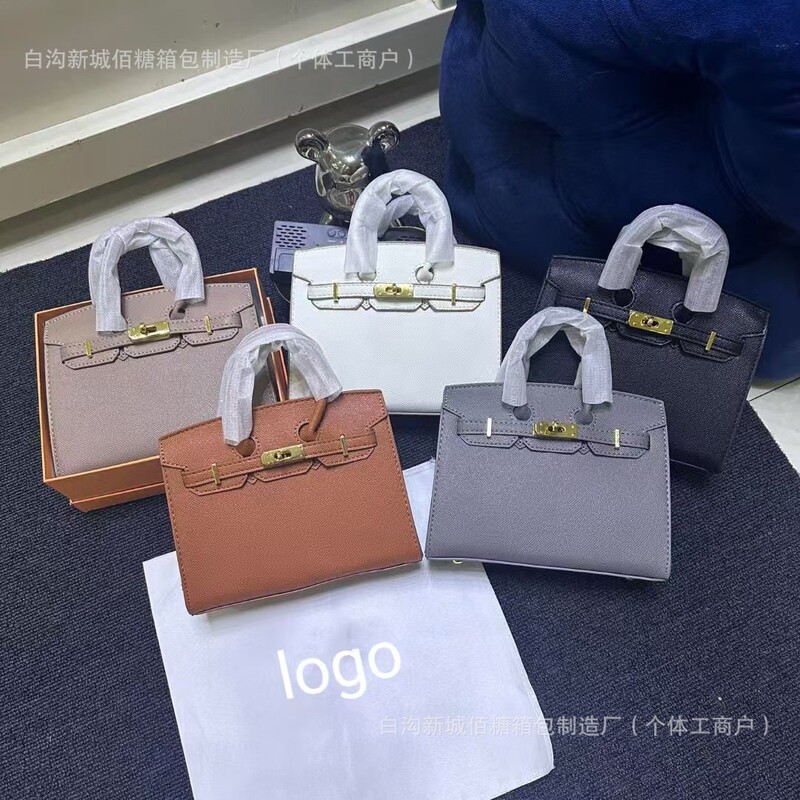 国境を越えた卸売ライチ柄プラチナバッグ女性用 24 新しいトレンディなインターネットセレブと同じスタイルのケリーバッグ大容量ハンドバッグ女性用|undefined
