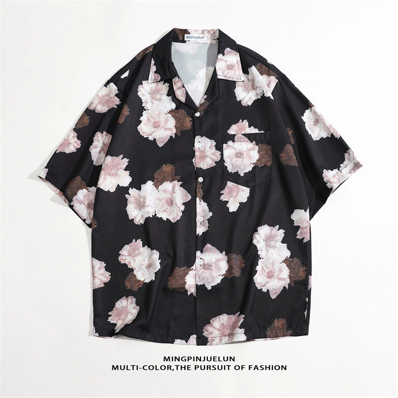 Ретро беж shirt для отдыха любимых, оверсайз