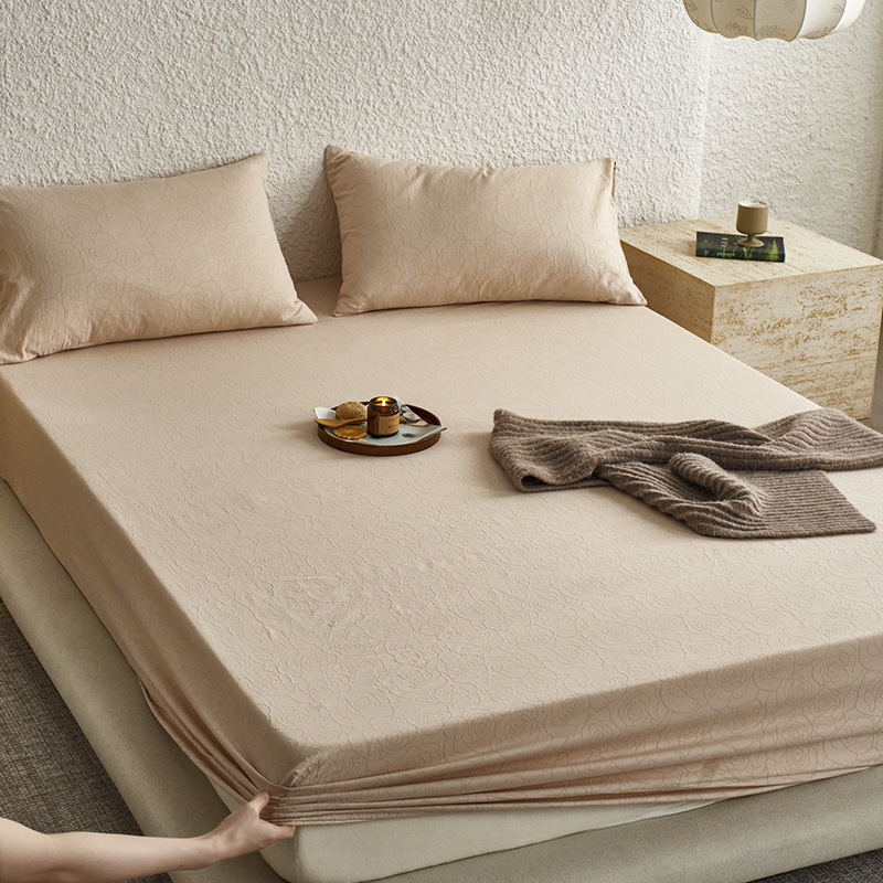 2024 nuevo estilo A de media capa de algodón de tres capas de hilo jacquard funda de cama a prueba de polvo cubierta protectora de colchón acolchado con todo incluido