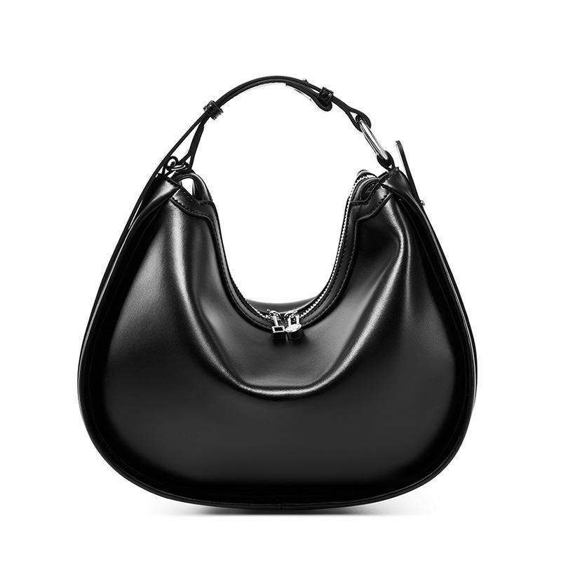 Niche Design Crescent Bag Genuine Leather Underarm Bag For Women 2025 New Simple High-End Shoulder Crossbody Versatile Handbag - Thumbnail 6