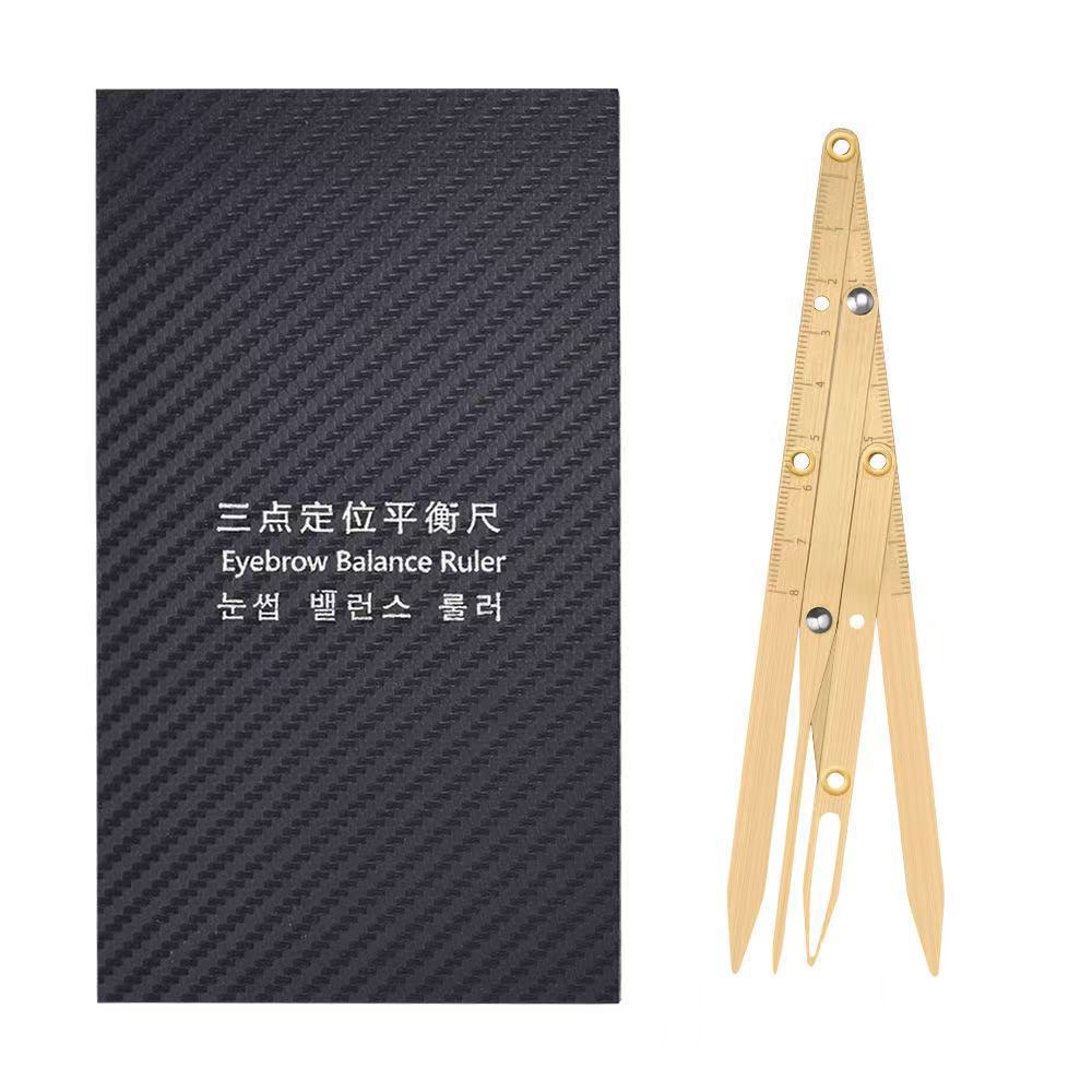 Eyebrow tattooing ruler, three-point positioning balance ruler, facial eyebrow proportion ruler, eyebrow tattooing positioning ruler, stainless steel, cross-border