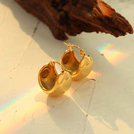 欧美新款ins时尚百搭个性气质精致几何耳环不掉色电镀18K金女饰品