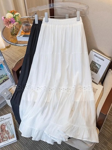 Plus-size women's fairy princess high-waisted half-pants, elegant French-style long cake skirts, versatile women's clothing